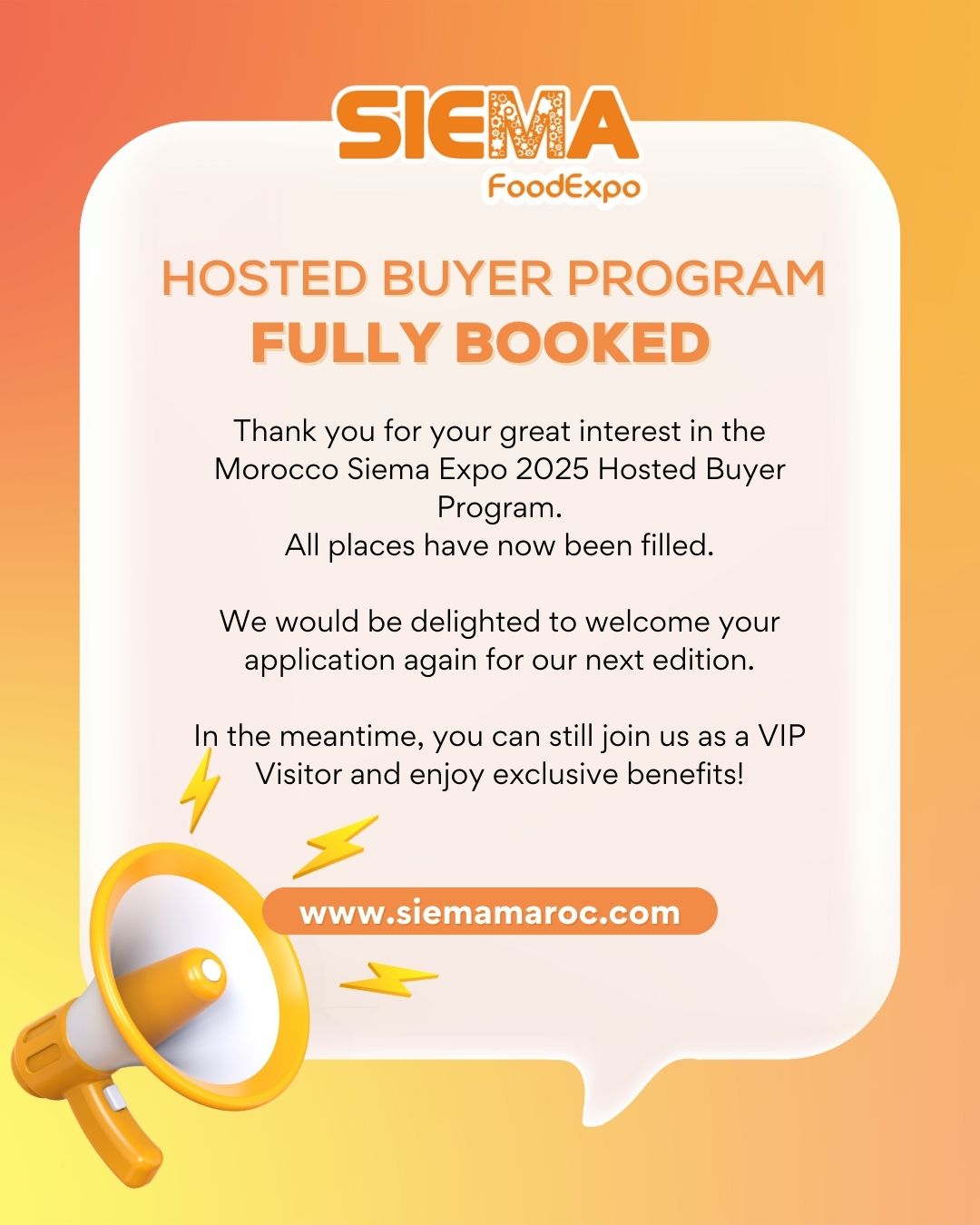 Hosted Buyer Program Fully Booked